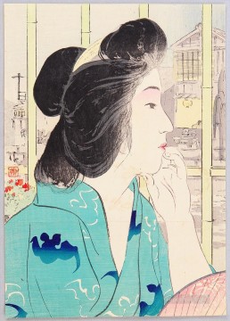 日本 Painting - 温泉の夕べ 1912年 鏑木清方 日本人